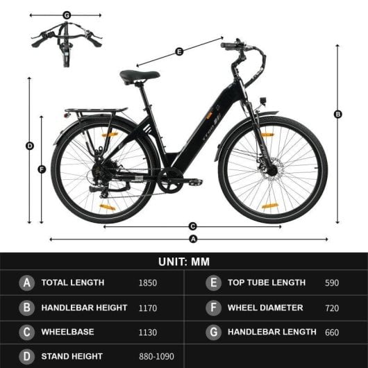 Bicicleta eléctrica TTGO C3 SE 250 W 28" Amarillo