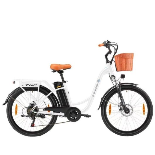 Bicicleta eléctrica TTGO YY-26ST 250W 26" 36V 14,5 Ah blanca