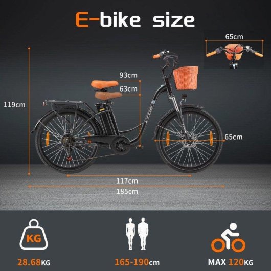 Bicicleta eléctrica TTGO YY-26ST 250W 26" 36V 14,5 Ah blanca