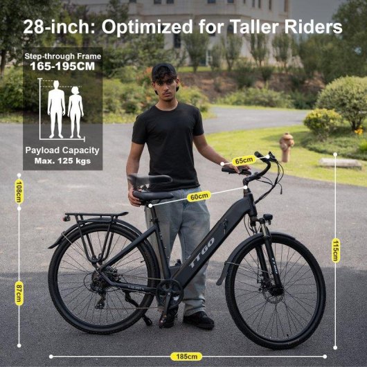 Bicicleta eléctrica TTGO HZ-28ST Motor 250W Neumáticos 27,5" Todoterreno Batería 36V 20Ah