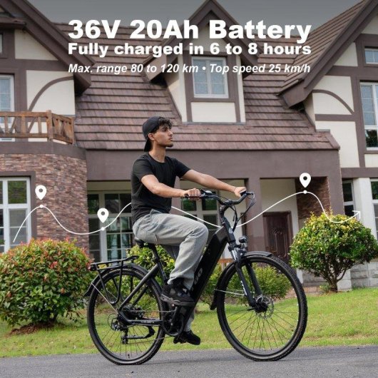 Bicicleta eléctrica TTGO HZ-28ST Motor 250W Neumáticos 27,5" Todoterreno Batería 36V 20Ah