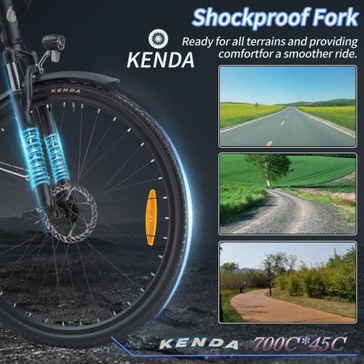 Bicicleta eléctrica TTGO HZ-28ST Motor 250W Neumáticos 27,5" Todoterreno Batería 36V 20Ah