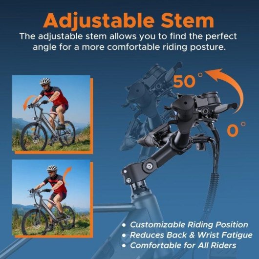 Vélo électrique Hillmiles Miletrail 1 250 W Pneus tout terrain Autonomie 120 km