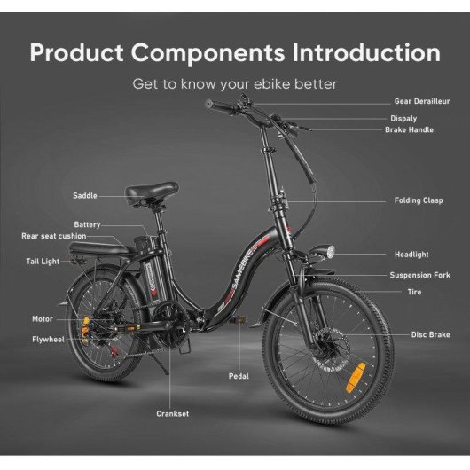 Bicicleta Eléctrica Samebike Cy20 Motor 350W Batería 36V