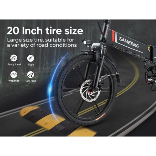 Bicicleta eléctrica plegable Samebike 20LVXD30-II 250W 48V 10Ah 70km