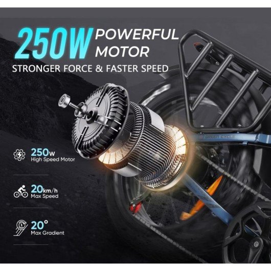 Velo electrique Samebike RS-A02 Pro 250 W 48 V 20x4