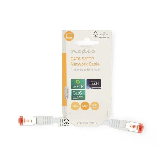 Cable Nedis CCGL85221WT05 Cat6 SFTP 0,5 m Blanc