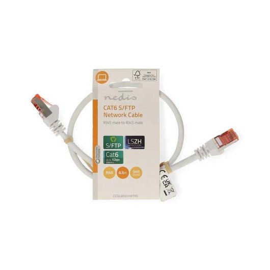 Cable Nedis CCGL85221WT05 Cat6 SFTP 0,5 m Blanc