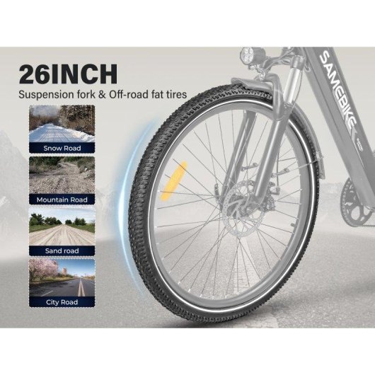 Velo eletrico Samebike RS-A01Pro-T Motor 500W Bateria 36V 15Ah