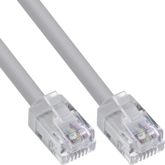 Cable telefónico InLine 18743 RJ-12 3 metros Macho-Macho Gris