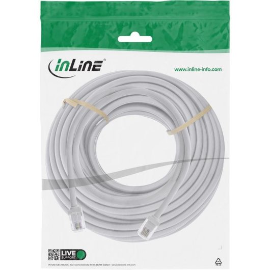 Câble téléphonique InLine 18748 RJ-12 15 m gris