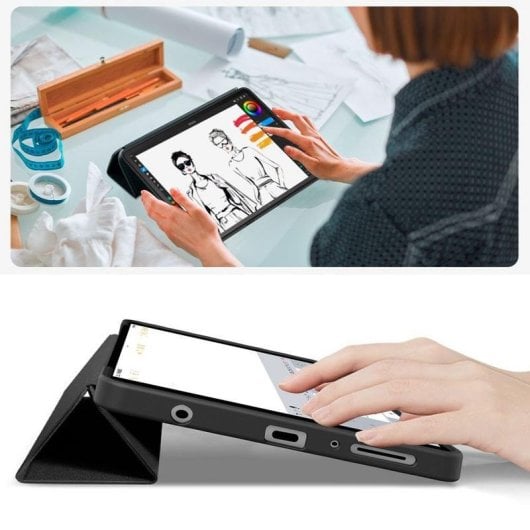 Funda tipo livro Tech-Protect Galaxy Tab A11/A9 8,7 preta
