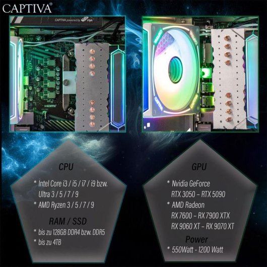 PC Sobremesa Captiva 102436 AMD Ryzen 7 8700F 16GB 500GB SSD RTX 5060 Ti