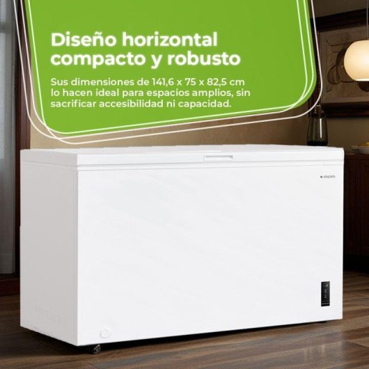 Congelador horizontal ASPES Dual Cooling 418 L Motor Inverter Clase E