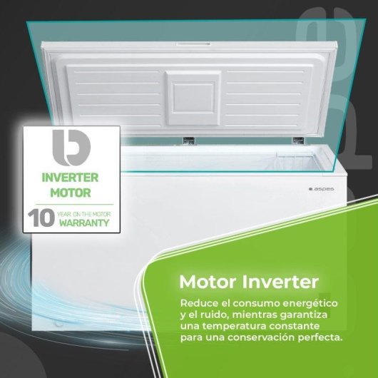 Congelador horizontal ASPES Dual Cooling 418 L Motor Inverter Clase E