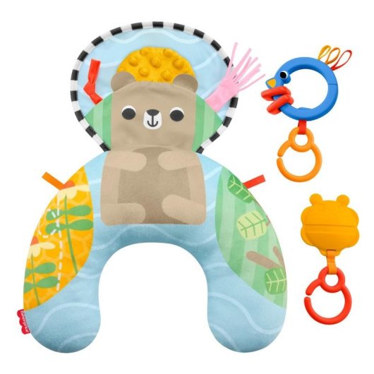 Cojín de juego Fisher Price Aventuras sensoriales con mordedor y sonajero