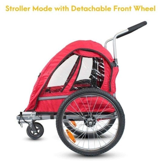 Remolque de bicicleta para niños Sepnine Fluid Bt511 Plegable Rojo Negro