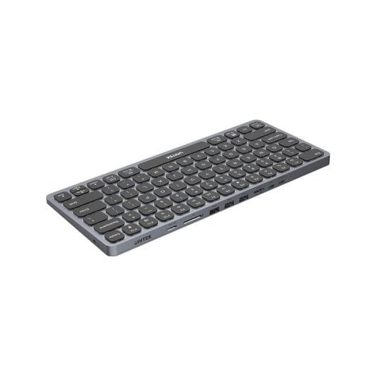 Clavier Unitek D1092A filaire avec hub USB, HDMI et rétroéclairage US International