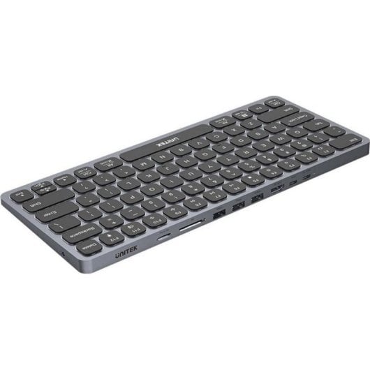 Clavier Unitek D1092A filaire avec hub USB, HDMI et rétroéclairage US International
