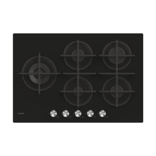 Encimera de gas Candy Essenza CDIV7GWLE4WB 60 cm 5 zonas Vidrio templado Negro