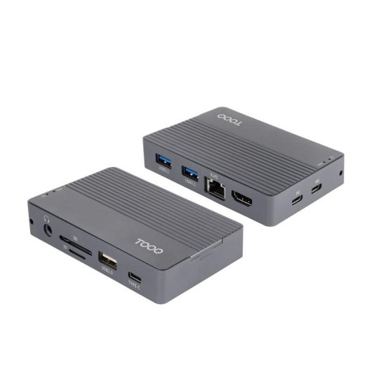 Caja PC TooQ TQE-2242G M.2 Aluminium Gris avec HUB USB-C 10 en 1