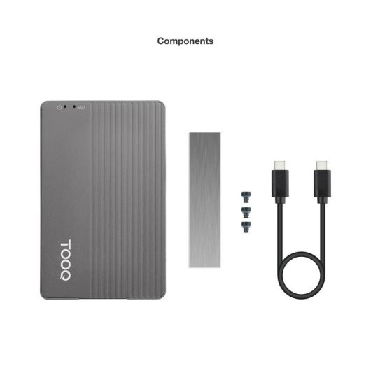 Caja PC TooQ TQE-2242G M.2 Aluminium Gris avec HUB USB-C 10 en 1