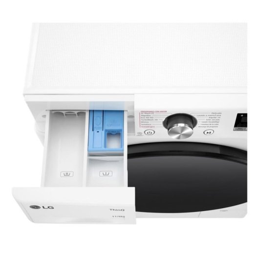 Lavasecadora LG 11/6 kg A/D F4DR7011AGW con inteligencia artificial y Wi-Fi