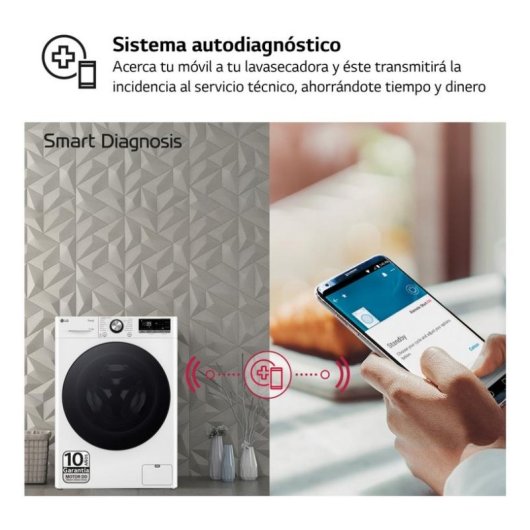 Lavasecadora LG 11/6 kg A/D F4DR7011AGW con inteligencia artificial y Wi-Fi