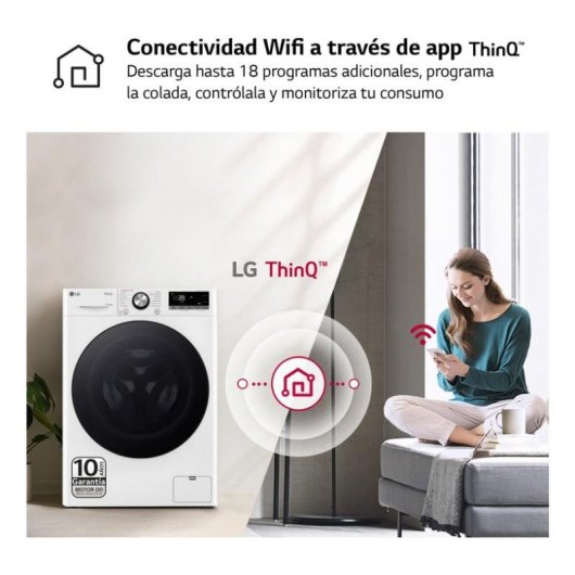Lavasecadora LG 11/6 kg A/D F4DR7011AGW con inteligencia artificial y Wi-Fi
