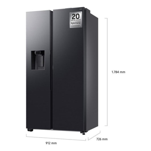 Frigorífico Americano Samsung RS80F64KDFEF Total No Frost 178cm 640L D Grafito WiFi IA