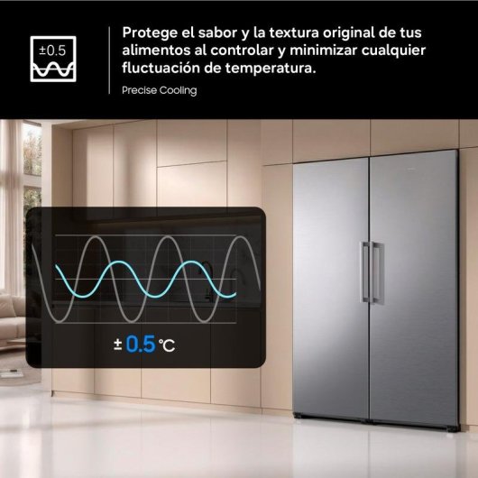 Congelador vertical Samsung RZ40H32PETEF 323L Clase E Acero Inoxidable