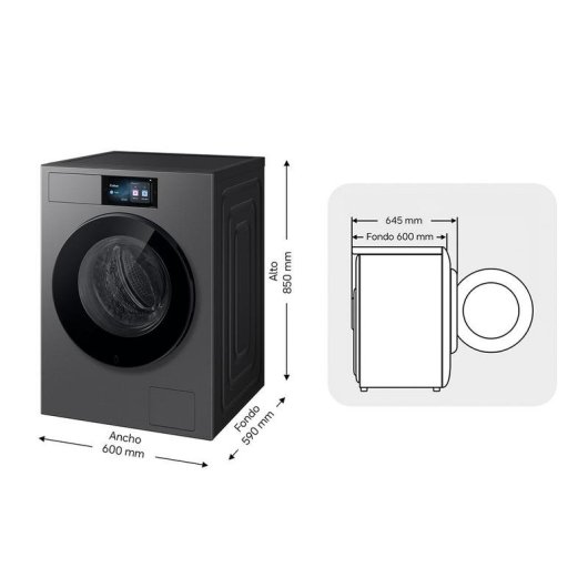 Lave-linge Samsung WF90H09C4ST2 Hublot 9kg 1400rpm A Graphite WiFi IA Dosage automatique