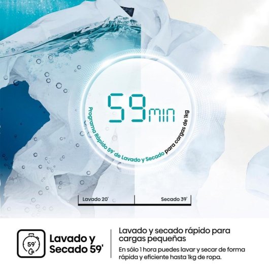 Lavasecadora Hisense 9 kg A WD1I9042BTF2 con tecnología inverter y vapor