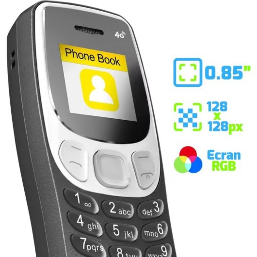 Avizar TEL-BM80 4G 2,4" Dual SIM Bluetooth USB-C Nero