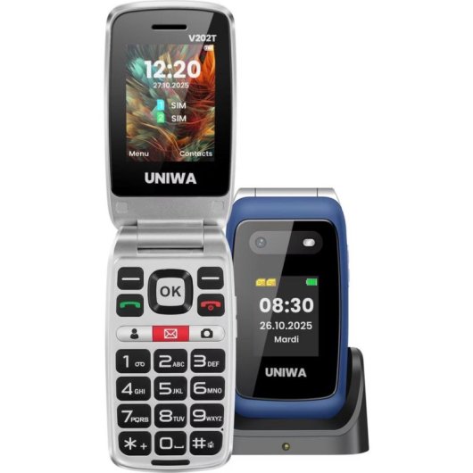 Avizar TEL-V202-BL 4G Téléphone pliable pour seniors Dual SIM Bleu