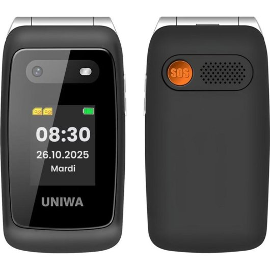 Avizar TEL-V202-BK 4G Klapphandy mit Doppelbildschirm Schwarz