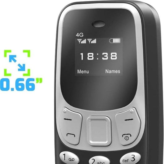 Avizar TEL-BM10 4G 0,66" Dual SIM Bluetooth Nero con Cinturino