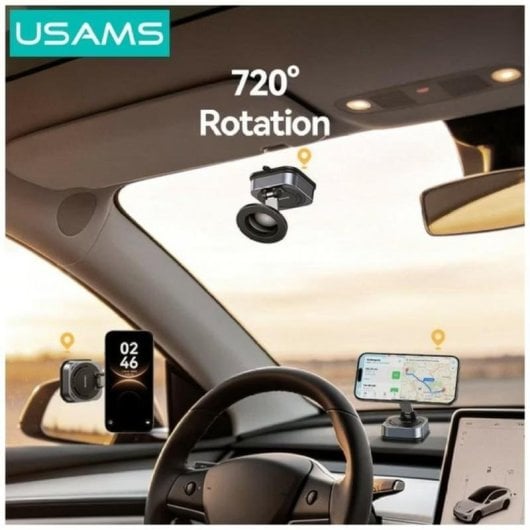 Soporte magnético para smartphone Usams US-SJ042-W con ajuste 720° y ventosa