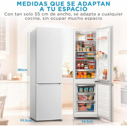 Frigorífico Combi Midea MDRB380FGE01A No Frost 180cm 270L E Blanco