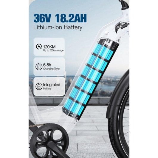 Bicicleta Eléctrica OneSport OT05 Motor 250W Batería 36V 18.2Ah Autonomía 120 km