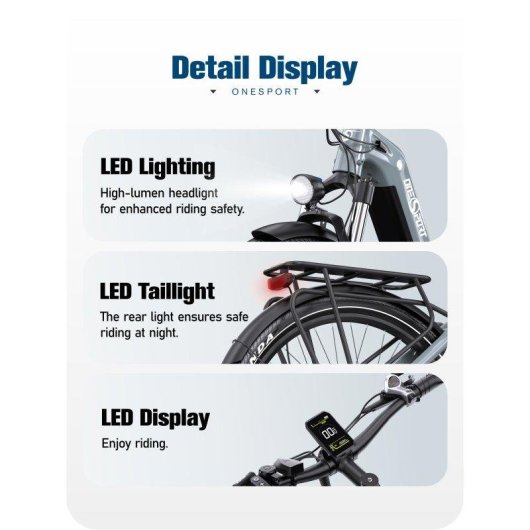 Velo Electrique OneSport OT05 250 W Batterie 36 V 18,2 Ah