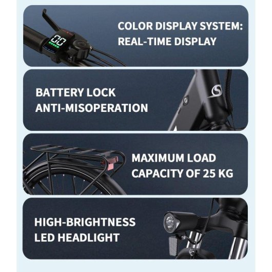 Velo Electrique Onesport OT12 250W 36V 13Ah Shimano 7 vitesses