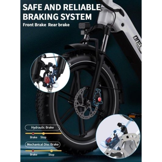 Velo electrique Onesport OT08 500 W 48 V 18 Ah Blanc