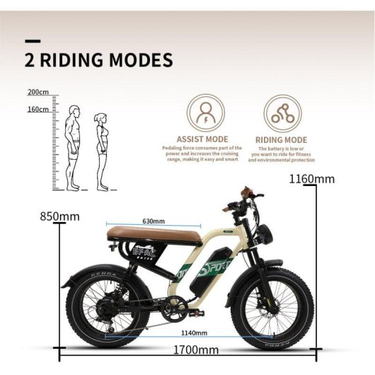 Bicicleta Eléctrica OneSport W66 500W 48V 20"