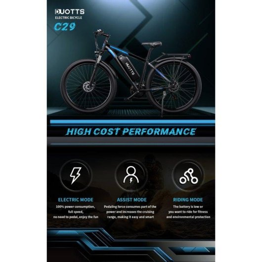 Bicicleta Eléctrica DUOTTS C29 Doble Batería 750W 29"