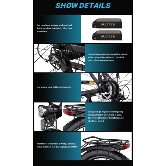 Bicicleta Eléctrica DUOTTS C29 Doble Batería 750W 29"