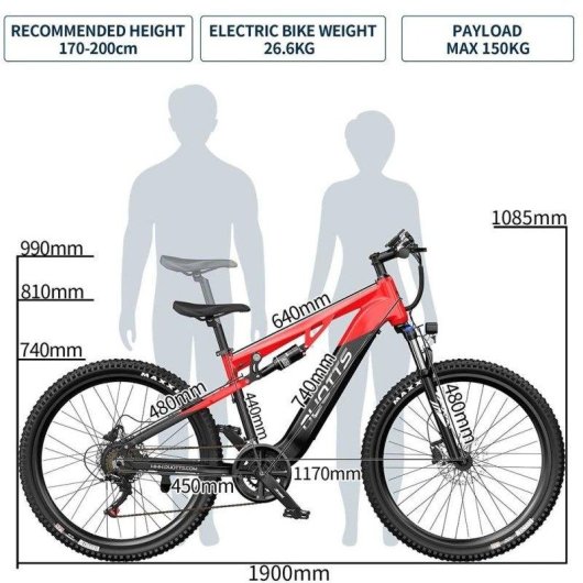 Velo electrique Duotts E29 250 W Batterie 48 V 13,5 Ah