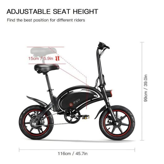 Bicicletta Elettrica DYU D3F 250 W 36 V 10 Ah 14 pollici