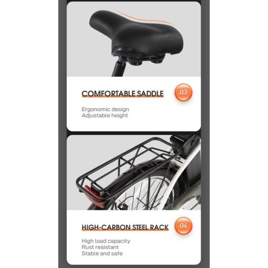Bicicleta Eléctrica DYU C6 250 W Batería 36 V 12,5 Ah Ruedas 26"