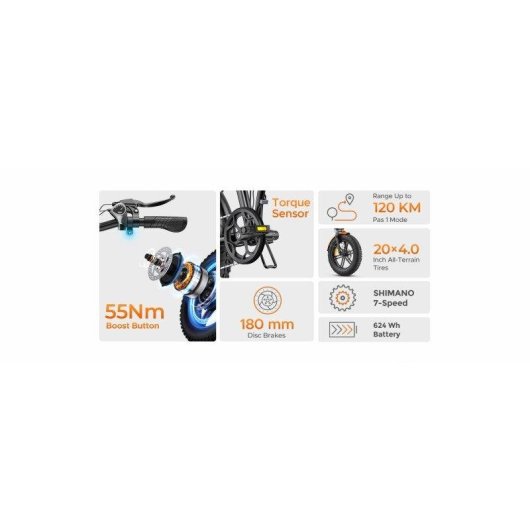 Bicicleta eletrica Engwe EP-2 Boost Plegavel Todo-terreno